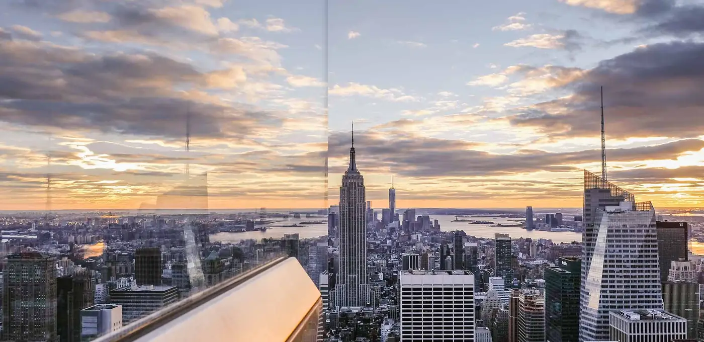 City financial district viewed from above